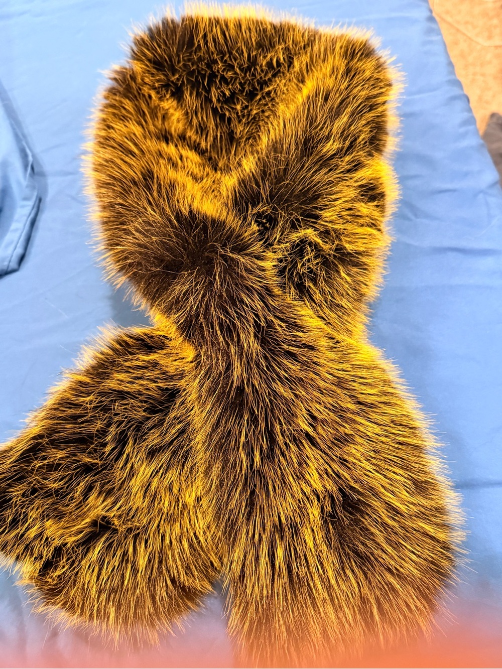 Plush Faux Fur Scarf in Olive Green